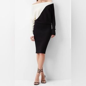 Express Asymmetrical Off the Shoulder Midi Sweater Dress - Size XS